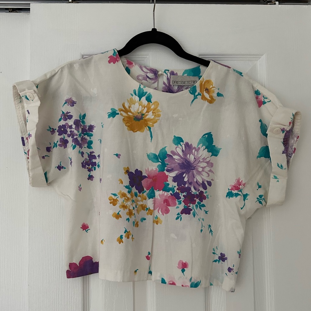 Vintage Floral Cropped Tee | S